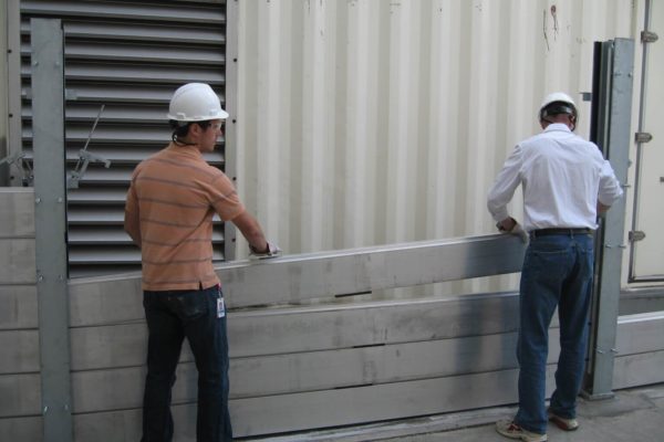 The stop logs weigh only 5 pounds per lineal foot and are easily handled by office workers.